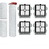 Brush Roller and Filters Replacement Parts for Roborock Dyad Pro/Dyad Pro Combo / A10 Plus Cordless Wet Dry Vacuum Cleaner, 1 Set Main Brush Rolls 4 HEPA Filters Accessories Kit