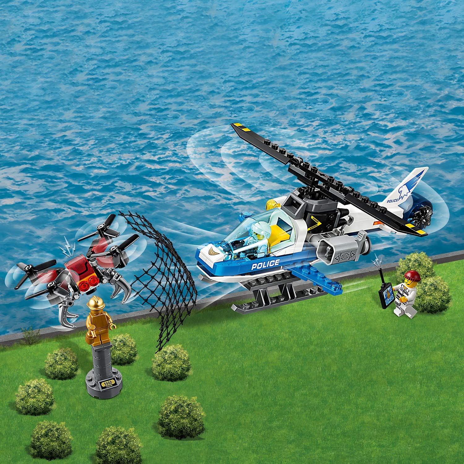 LEGO City - Police Policía Aérea: A la Caza del Dron, Set Creativo de construcción y Aventuras con dron de Juguete y minifigura Dorada (60207): LEGO: Amazon.es: Juguetes y juegos