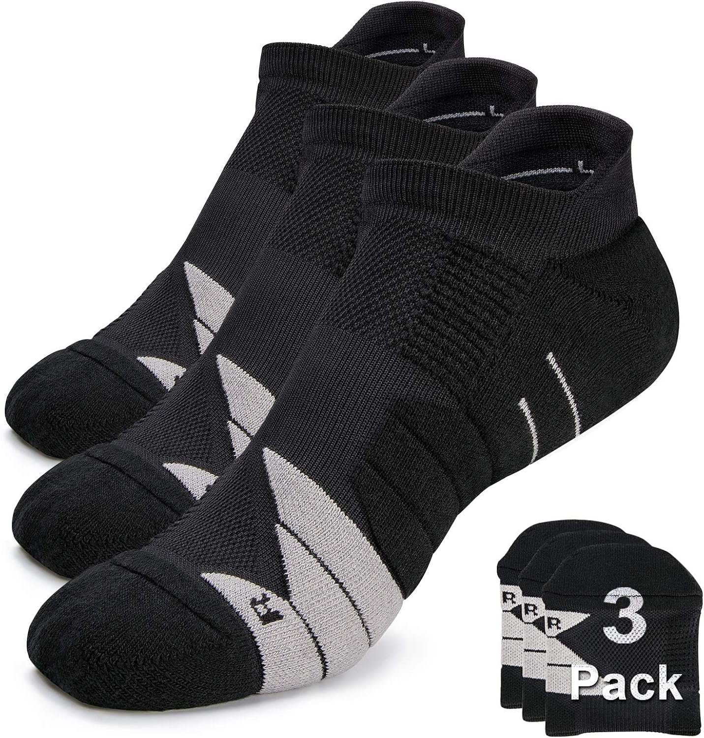 Compression Athletic No Show Running Socks with CoolMax Cushion for Men & Women …: Clothing