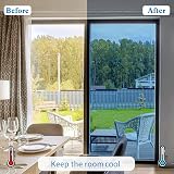 FILMGOO Window Film One Way Mirror Blue Silver 90x200CM Non-Adhesive view 3