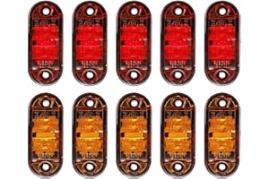 Moovul 10PCS Trailer Light,Car LED Lights Truck RV Oval 2.5" Side Clearance Marker Light