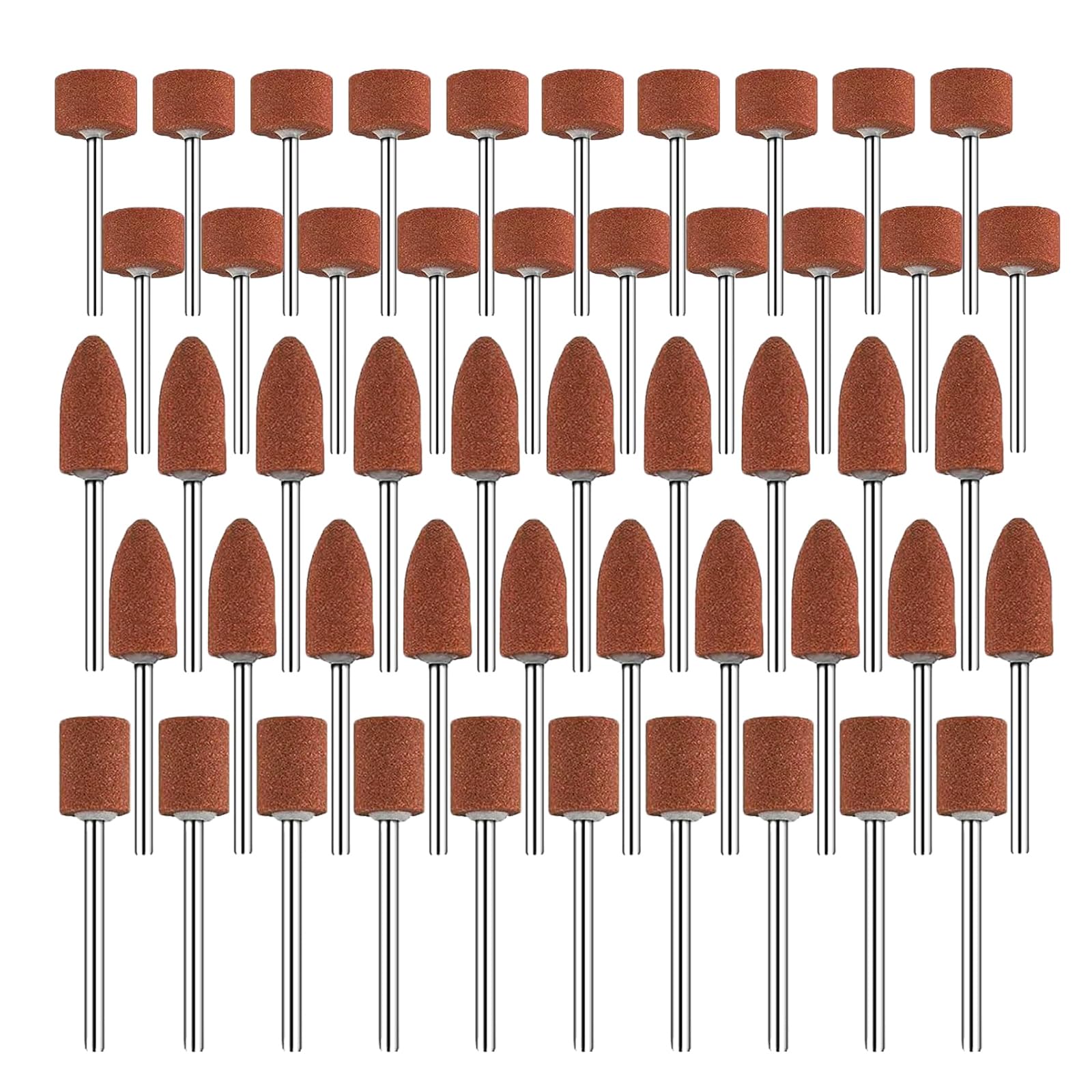 Photo 1 of ??????? 50 Pcs Assorted Grinding Stones - 1/8" Shank Abrasive Mounted Grinding Stone Point Sharpening Bits for Dremel Rotary Tools