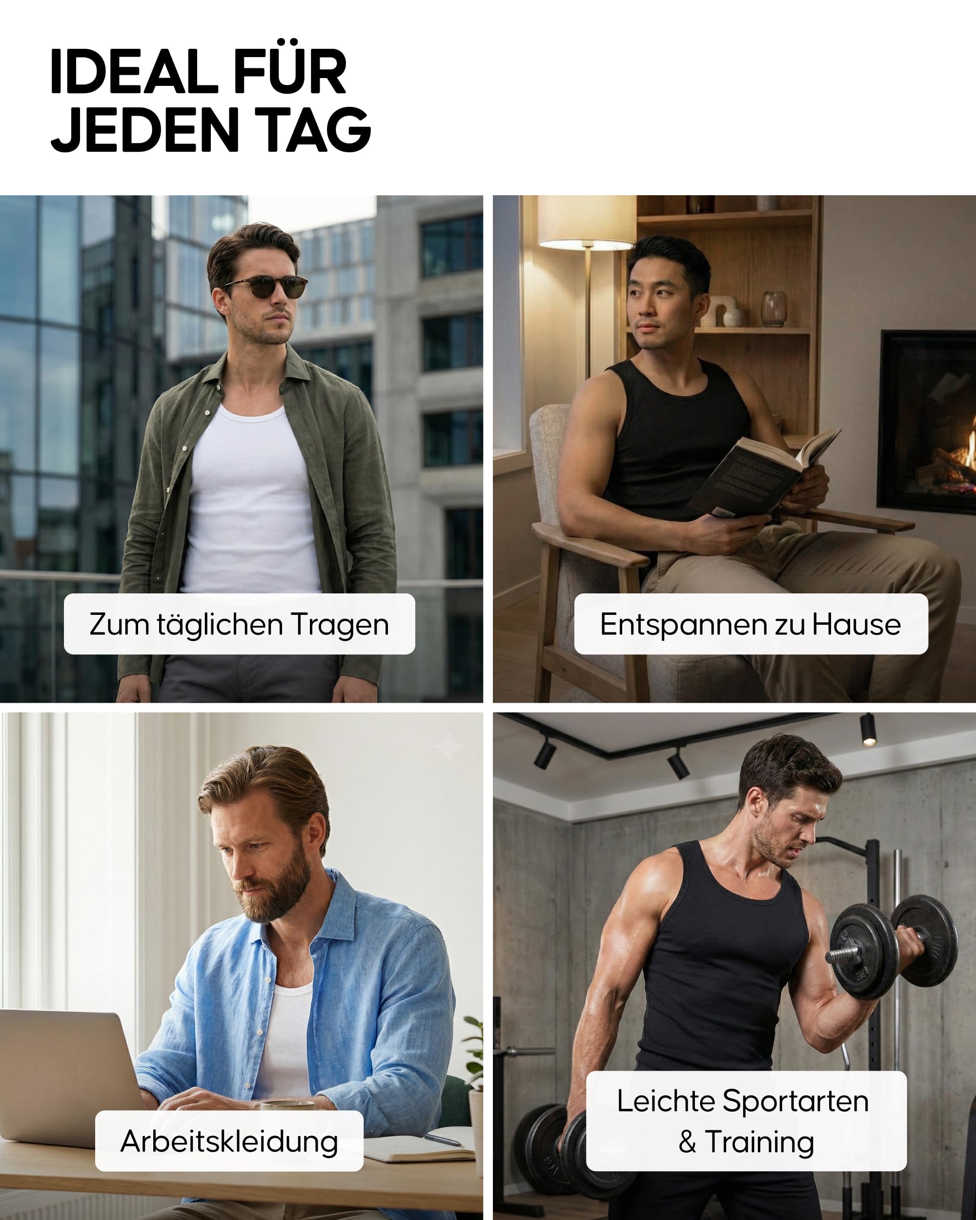 DANISH ENDURANCE 6er Pack Bambus Boxershorts Herren, Unterhosen Herren mit oder ohne Eingriff, 3XL Black 2