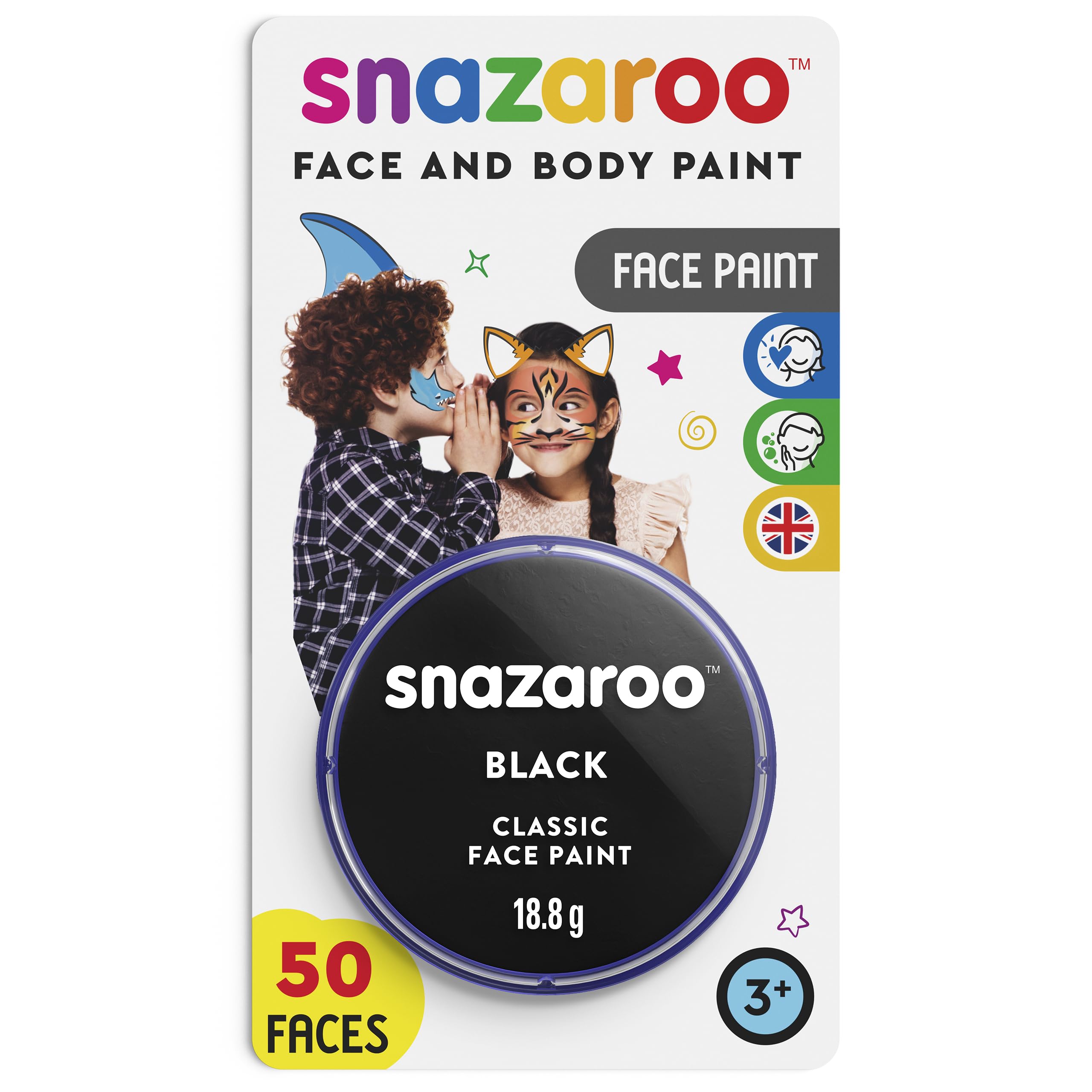 Snazaroo Classic Face and Body Paint for Kids and Adults, Bright Green Colour, Water Based, Easily Washable, Non-Toxic, Makeup, Body Painting for Parties, for Ages 3+