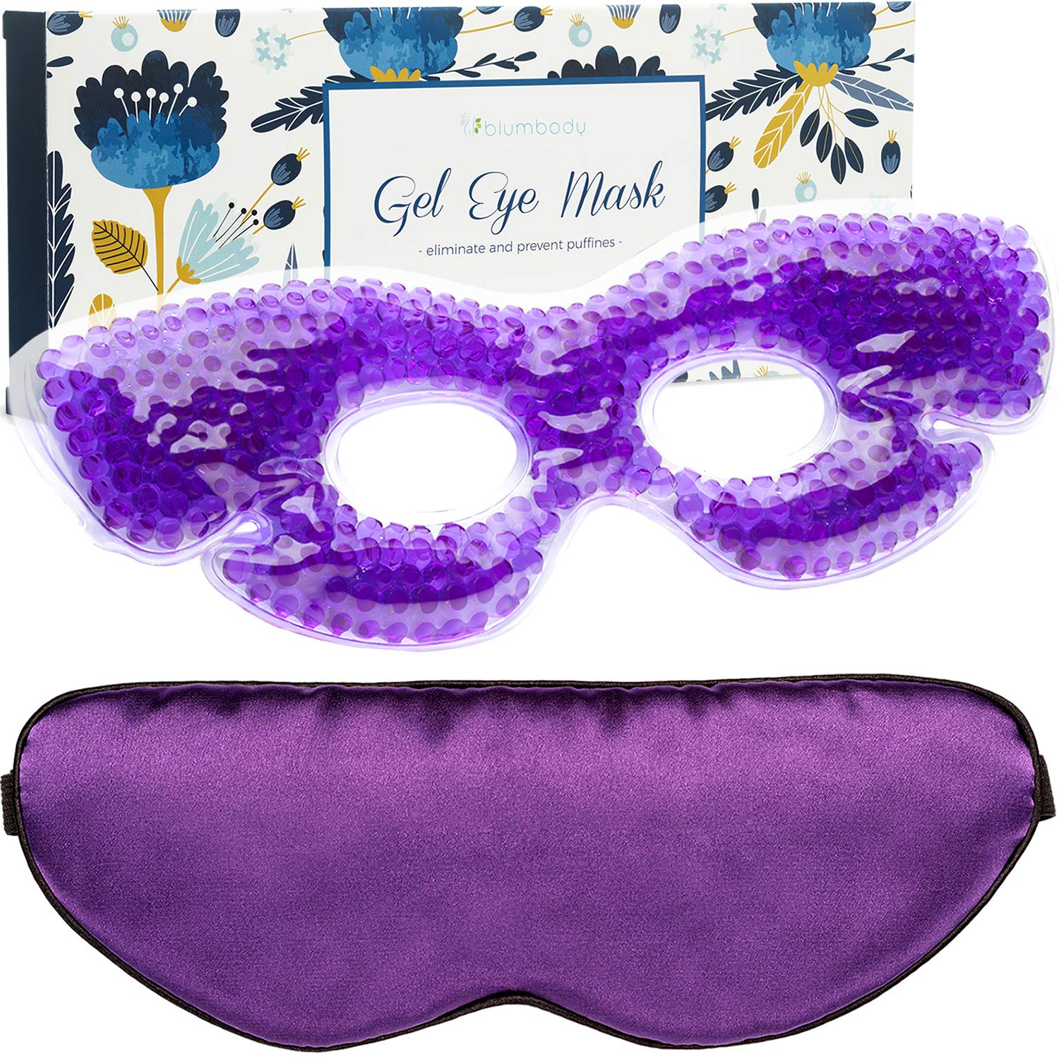 Eye Mask with Gel Beads PLUS Eye Pads, Great for Pain