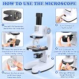 deAO 1200X Kids Microscope Kit LED Mobile Phone Adapter STEM Toy Magnifying view 5