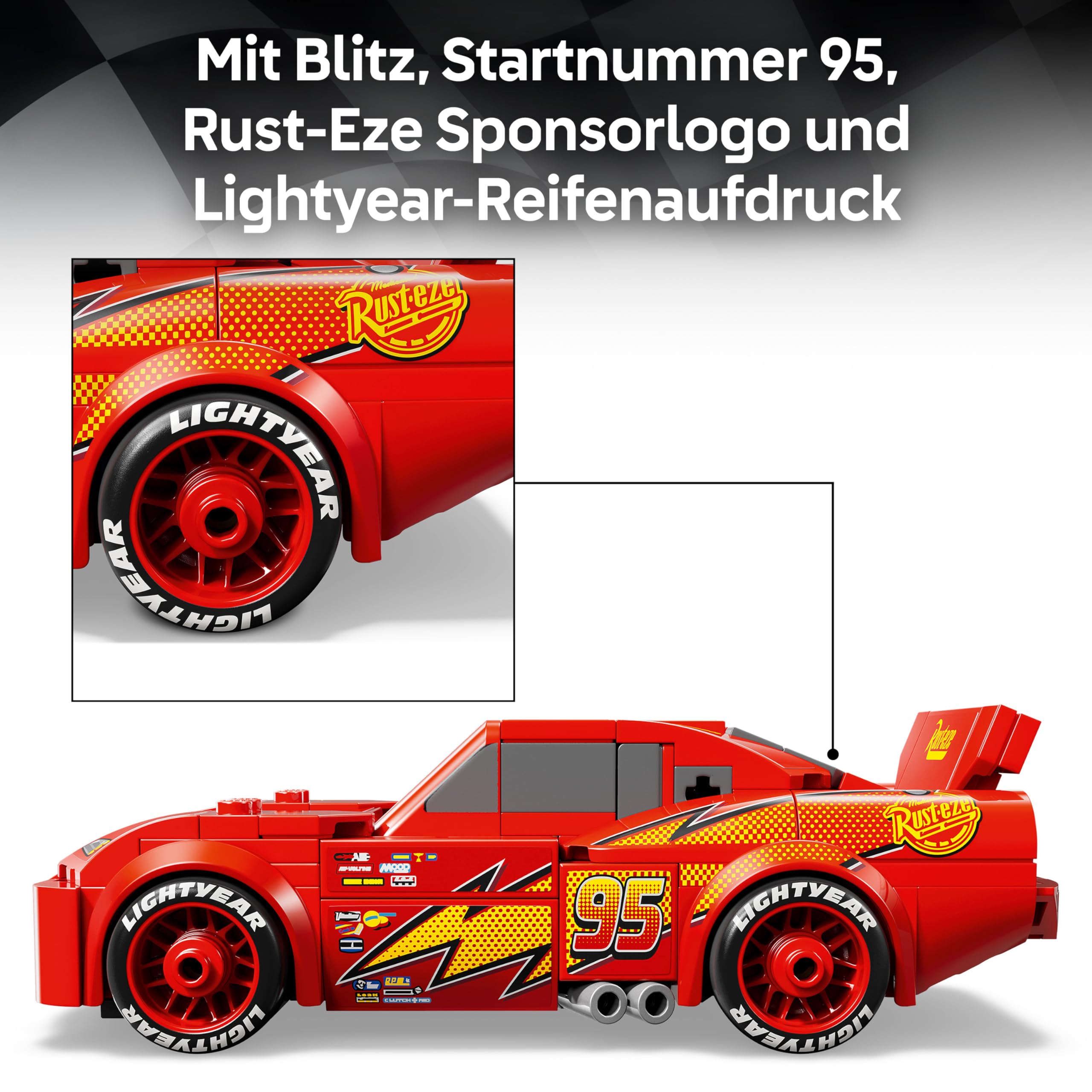 LEGO Speed Champions | Lightning McQueen - Spielzeug zu Cars von Disney Pixar - DIY Deko für Kinderzimmer - Auto Spielset - Kreatives Geschenk für Mädchen, Jungen und Autofans ab 9 Jahren - 77255 4