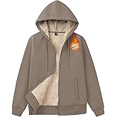 MAGCOMSEN Women's Zip Up Hoodies Sherpa Fleece Lined Sweatshirts Hooded Winter Coat Thick Warm Jackets Casual Cold Weather