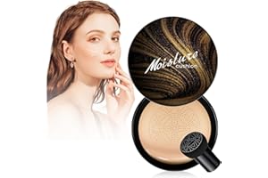 OETUIOW Mushroom Head Air Cushion CC Cream - New Upgraded BB Cream Gold Packaging Face Makeup Foundation for Mature Skin Moisturizing Concealer Brighten Long-Lasting (Buff Beige)