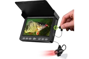 FishPRO Underwater Fishing Camera - MOQCQGR Portable 4.3'' (No Need Learn) Ice Fishing Camera Underwater 3-Grade IR Lighting, USB-C Charge, 4X Zoom, 1000TVL Ice Fishing Fish Finder for Boat Lake Kayak