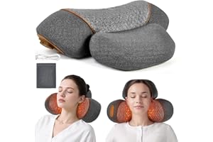 KITCADA Upgraded Neck Massager Pillow, 3-in-1 Neck Massager, Traction Massage with Heat, Neck Pillow for Shoulder Pain, Deep Tissue Pain Relief,Rechargeable TheraPillow