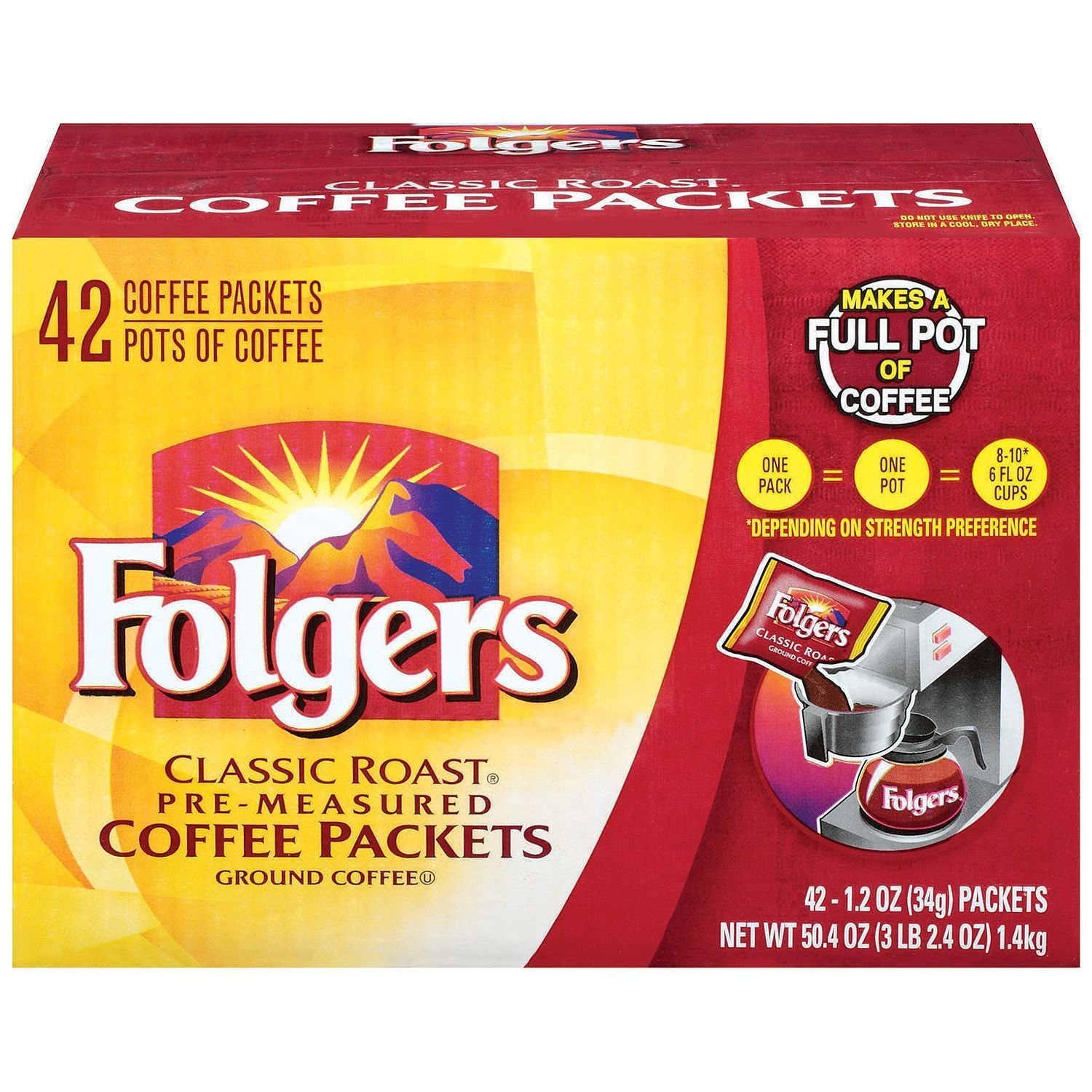 PAG06927 Folgers Premeasured Decaffeinated Coffee Packs