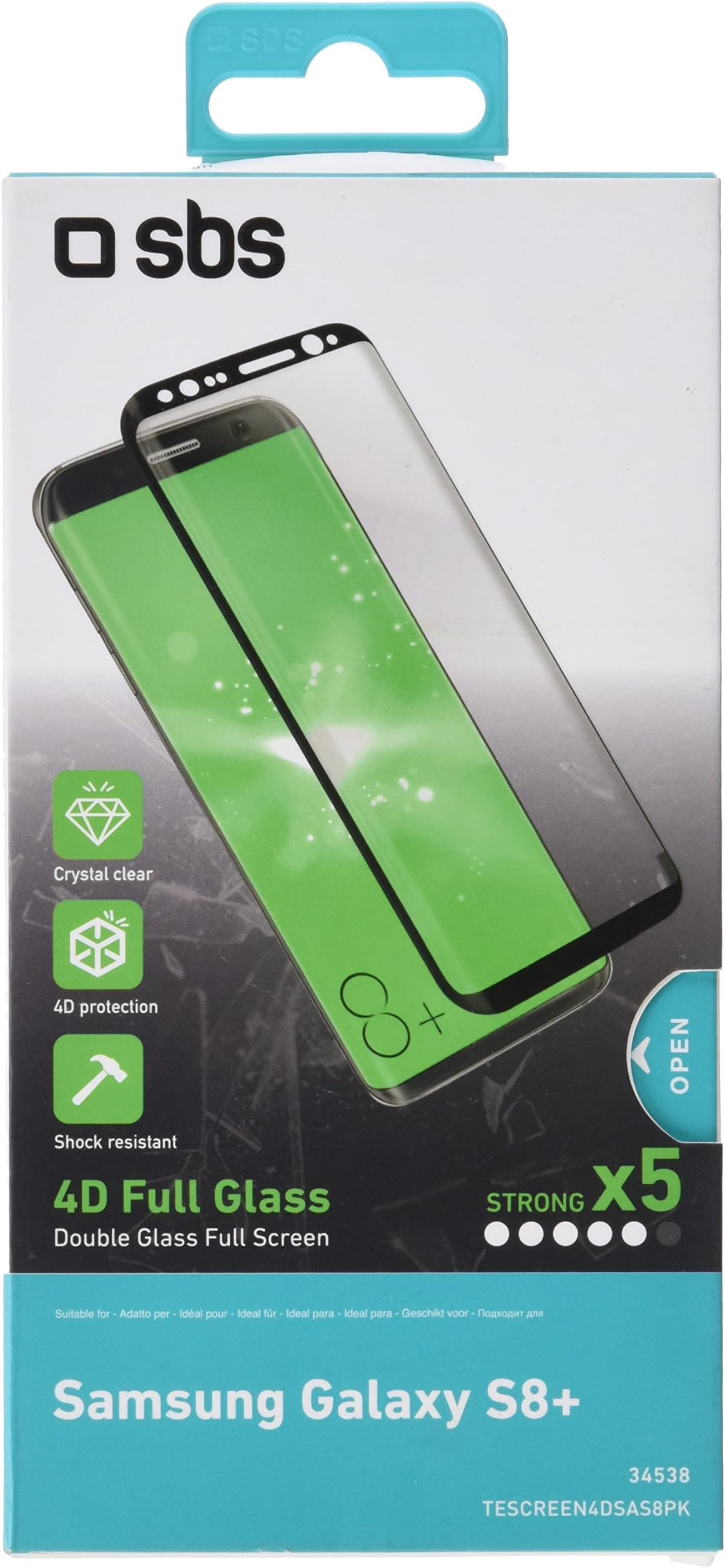 SbS TESCREEN4DSAS8PK - Screen Protector for Samsung, Galaxy S8 +, 1 Unit