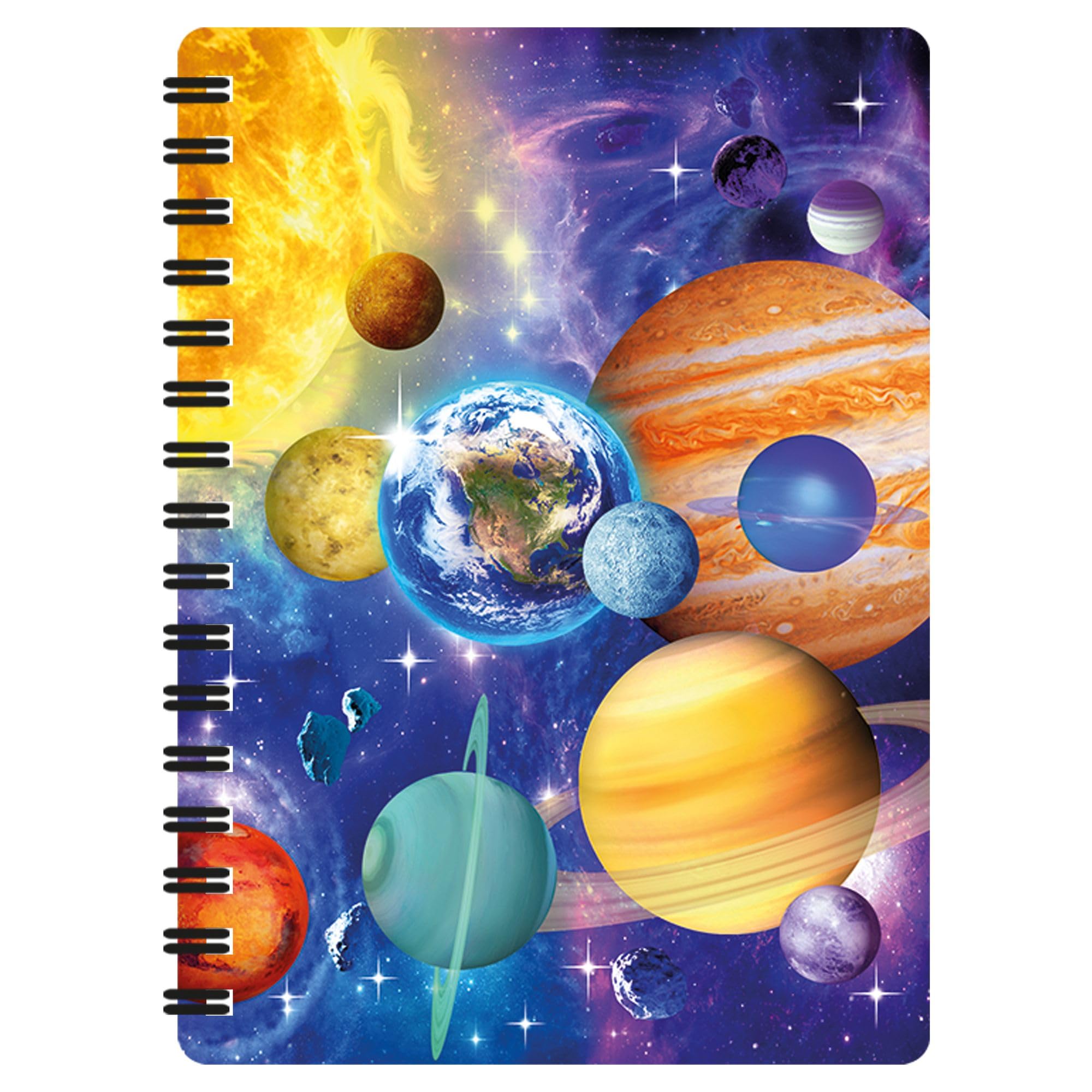 3D LiveLife Jotter - Space Odyssey from Deluxebase. Spiral Bound A6 Notebook with 80 Plain Recycled Pages. Pocket Sized Animal Notepad, Journal or Drawing Book with Planet Cover