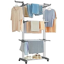 SONGMICS Clothes Drying Rack Stand 4-Tier, Foldable