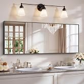 YIROMAN Bathroom Mirror 60"x24", Matte Black Bathroom Mirror for Over Sink with Aluminum Frame, Rectangular Vanity Mirror with Right Angles, Wall Mirror Hangs Horizontal or Vertical, Shatterproof
