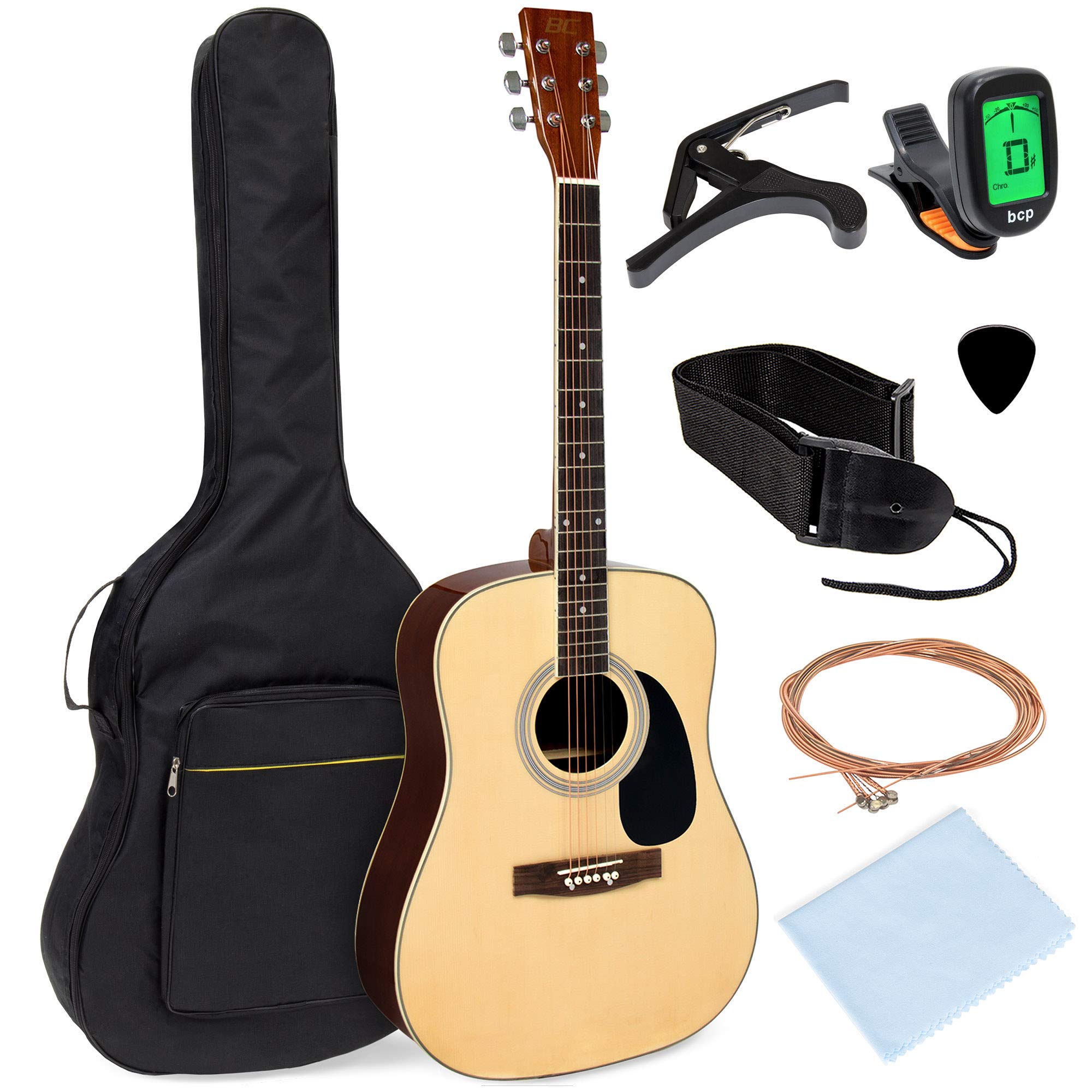 Best Choice Products 41in Full Size Beginner All Wood Acoustic Guitar