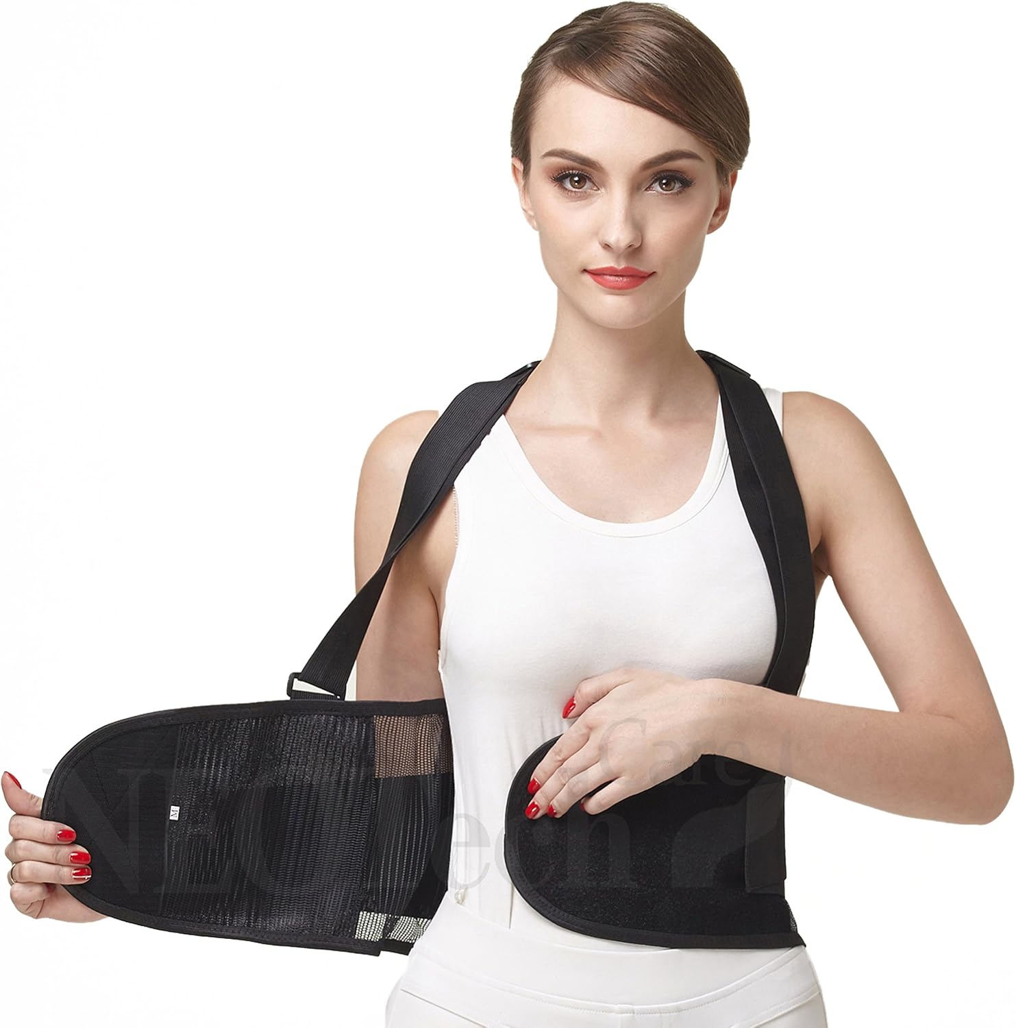 Neotech Care Back Brace with Suspenders/Shoulder Straps Gym Black Color