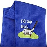 LEVLO Embroidered Golf Towel Gift Golf Lover Gift I'd Tap That Funny Golf Towel with Clip Gift for Men/Women (I'd Tap That)
