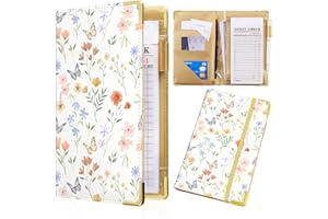 Bienbee Server Book, Waitress Book Server Books for Waitress Waiter Book with Money Zipper Pocket Serving Book Server Notepad Waitress Accessories