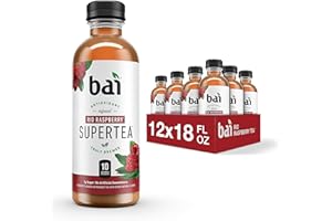 Bai Iced Tea, Rio Raspberry, Antioxidant Infused Supertea, Crafted with Real Tea (Black Tea, White Tea), 18 Fl Oz (Pack of 12)