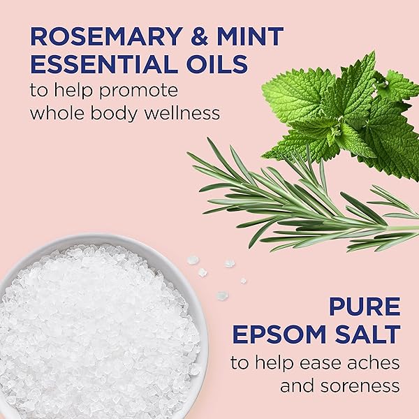 DR TEAL’S EPSOM SALT MAGNESIUM SOAK, WELLNESS THERAPY WITH ROSEMARY & MINT, 3 LBS