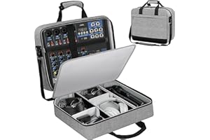 Audio Mixer Travel Case Compatible with RODECaster Pro, RODECaster Pro II, TC-Helicon GoXLR, 10mm Padding, Adjustable Cable S
