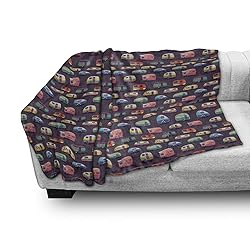 Ambesonne Happy Camper Throw Blanket, Retro Travel