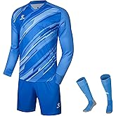 KELME Soccer Goalkeeper Jersey Pro Set Uniform - Padded Goalkeeper Shirt Shorts Socks - Men's Goalie Jersey Adults Kids