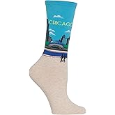 Hot Sox Women's Fun USA Travel & Cities Crew Socks