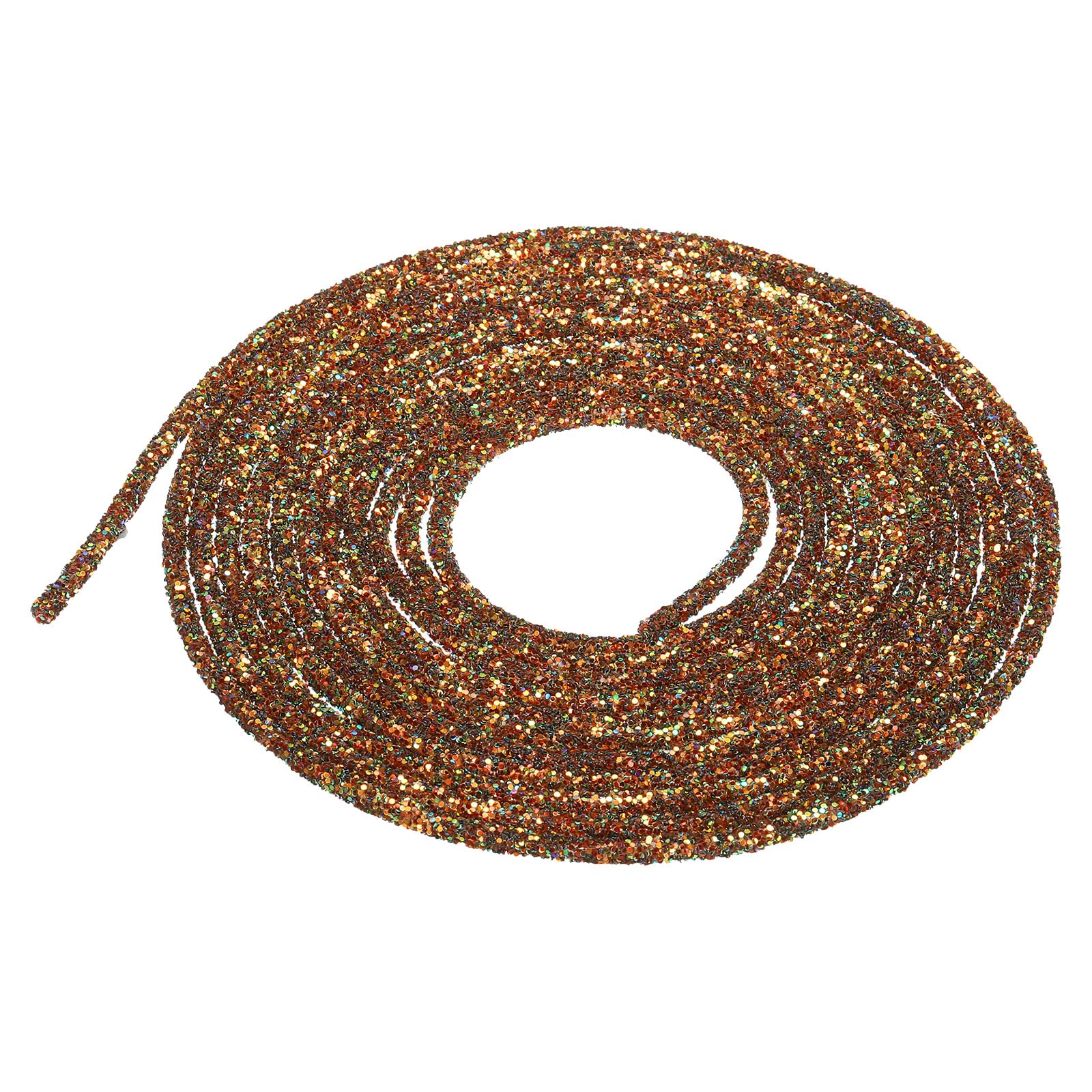 Photo 1 of MECCANIXITY 5 Yard 6mm 0.24 inch Glitter Sequins Rope Sequins Rhinestone Tube Cord for DIY Wedding Dresses Costume Clothing Shoes Jewelry Accessory Brown