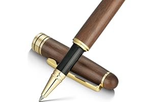 BEILUNER Luxury Wood Ballpoint Pen Writing Set,Walnut-Elegant Fancy Nice Gift Pen Set for Signature Executive Premium Office Fancy Nice Supplies - Christmas Gift Boxed with Extra Refills (Black)