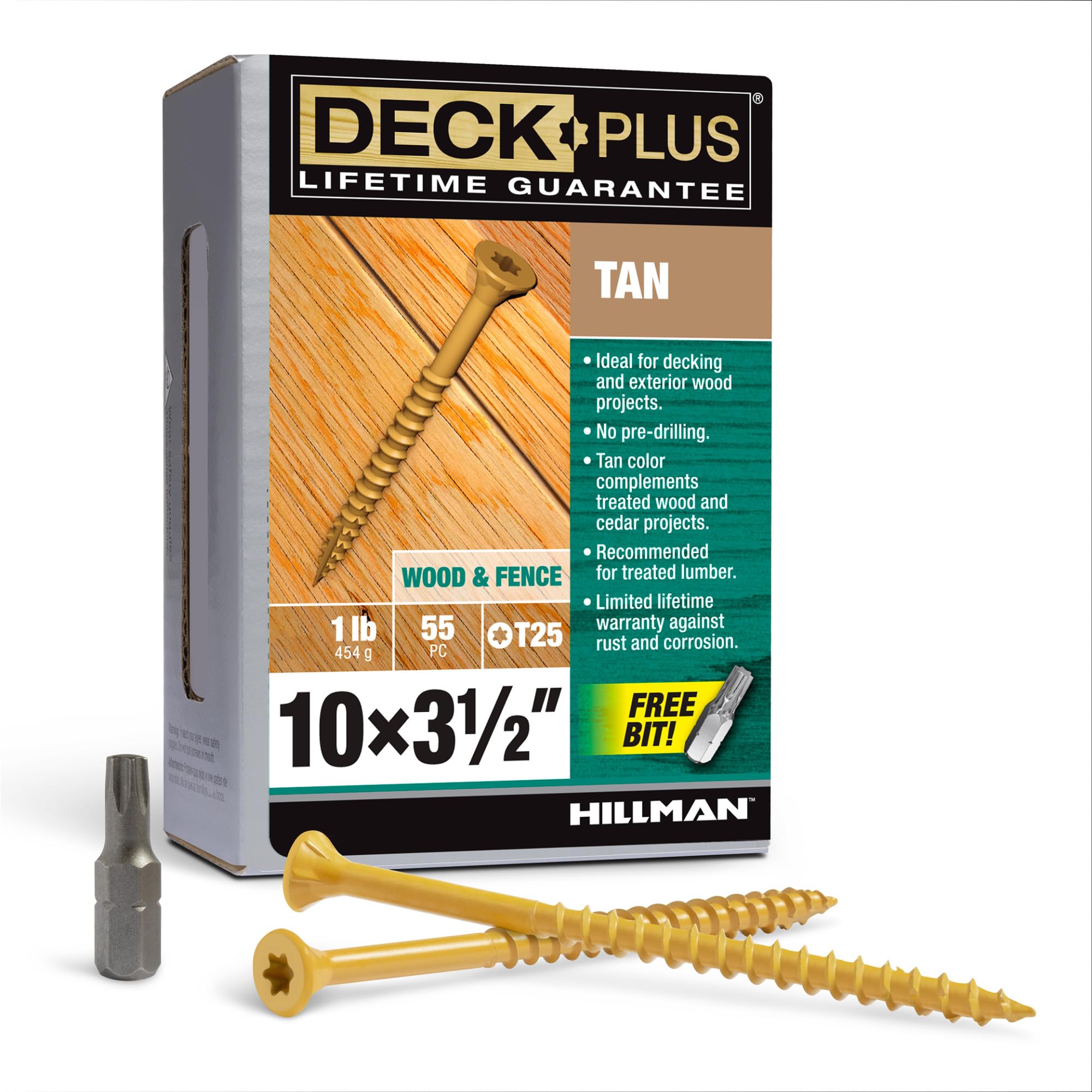 Hillman Fasteners 48421 LB 3.5x10Tan Deck Screw — image 1