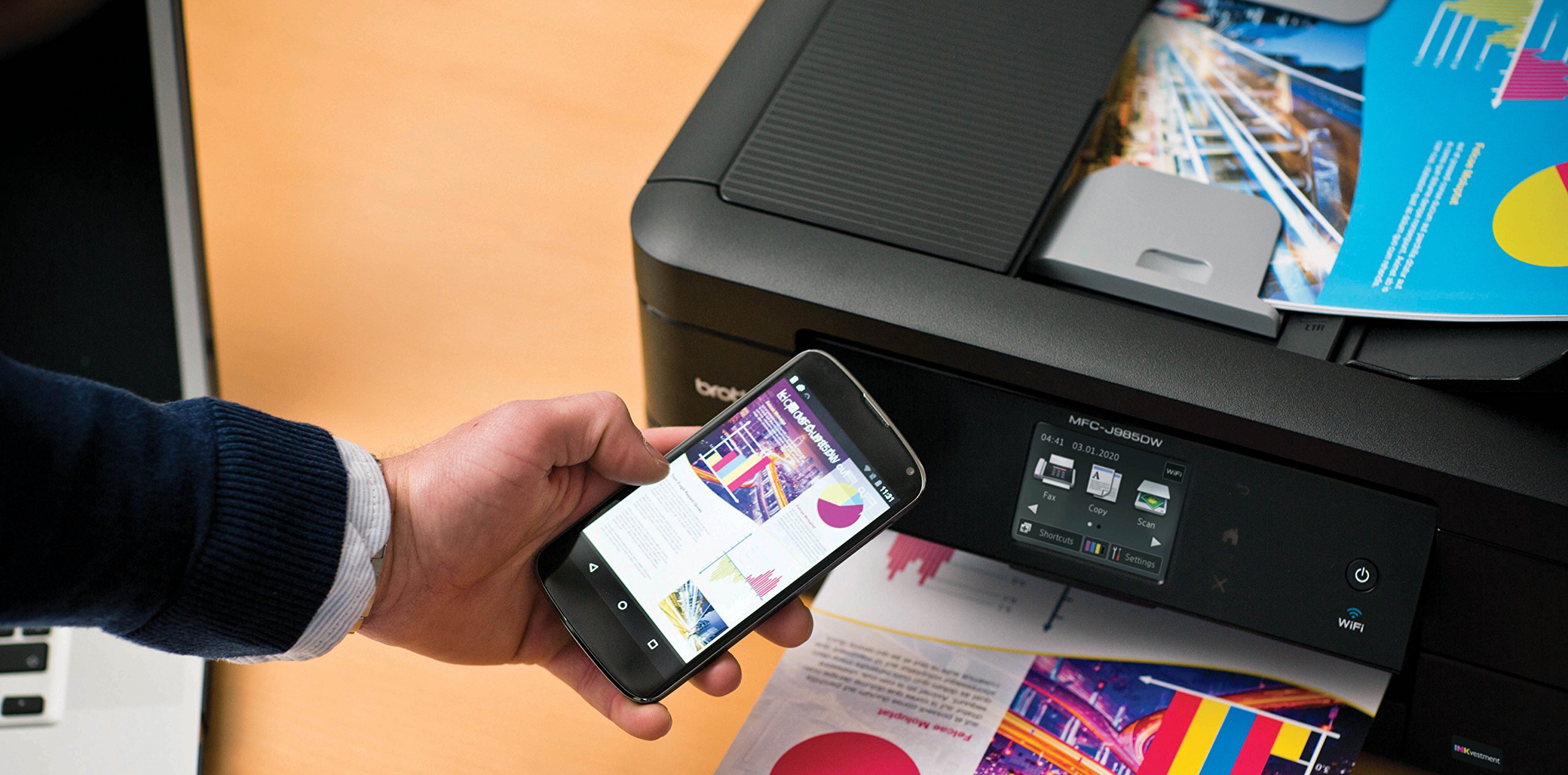 Brother Inkjet Printer, MFC-J985DW, Duplex Printing, Wireless Connectivity, Cost-Effective Color Printer, Business Capable Features, Amazon Dash Replenishment Ready
