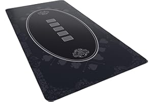 Bullets Playing Cards - Poker Layout - Table Top Mat 63" x 31.5" - Deluxe Playing mat for Casino Night - Black