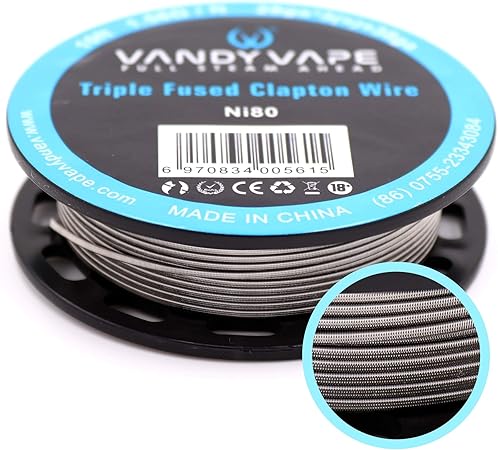 Amazon Vandy Vape バンディ ベイプ Triple Fused Clapton Wire トリプル フューズド クラプトン 28ga 3 38ga Ni80 Pulse X パルス エックス 推奨ワイヤー Vandy Vape 交換用コイル