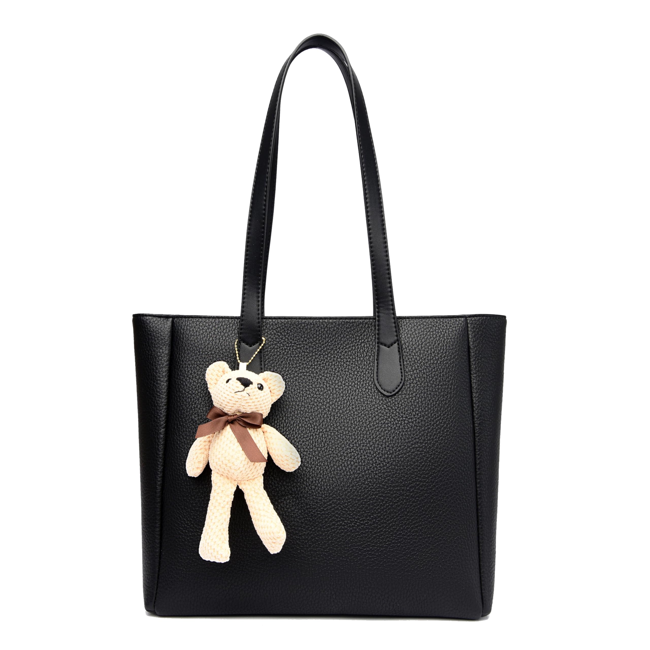 FSD.WG Women's Tote Bag, Business Bag, Fashionable, Popular, 2-Way Handbag, Work or School, Large Capacity, Leather, Birthday Gift, Black