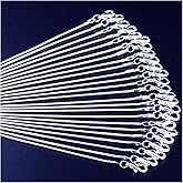 Snake Chain Necklace White Brightening 24pcs 925 Silver Plated 1.2mm DIY Shining Link with Lobster Clasps for Jewelry Making (16 inch, Shining White Brightening)