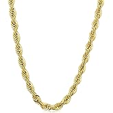 Kooljewelry 14k Yellow Gold Filled 4.2mm Rope Chain Necklace (16, 18, 20, 22, 24, 26, 30 or 36 inch)