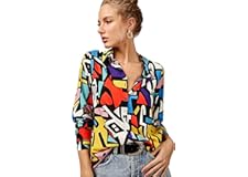 Blouses for Women Fashion, Casual Long Sleeve Button Down Shirts Tops, XS-3XL