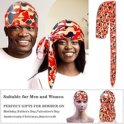 YARWAYER Silk Durag for Men with Long Tail Designer