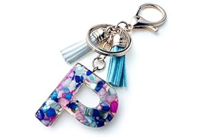 Fario Alphabet Initial Letter A-Z Keychains for Women Tassel Pendant Key Ring for Purse Handbags Women Girl