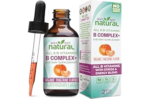 Why Not Natural Vitamin B Complex Liquid Drops - Supplement for Women - Vegan and Sublingual Forms of B1 B2 B3 B5 B6 Biotin Folate and Choline - Plus Blend for Energy Support