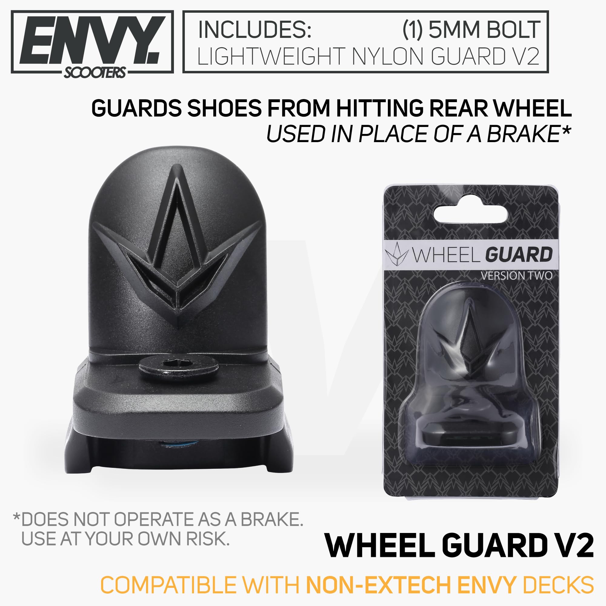 Envy Scooters Wheel Guard V2 - Lightweight Brakeless Stunt Scooter Option - Protective Fixed Fender for Kick Scooters and Pro Scooter Accessory for Freestyle Scooters