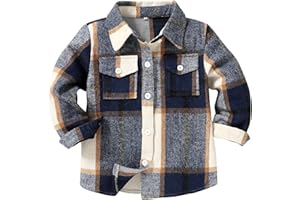 MAMAMI Kids Little Boys Girls Baby Long Sleeve Button Down Red Plaid Flannel Shirt Plaid Girl Boy NB-6T