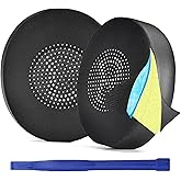 Adhiper Gel Earpads Replacement Ear Cushions for Jabra Evolve2 65 (Evolve 2 65MS 65UC MS UC)/Evolve2 40 (40UC 40MS USB)/Elite 45h Headset,Headphone Ear Pads Cushions with Ice Silk Fabric (Black)