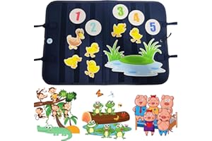 JAJOAIER Felt Flannel Board Story Set of 4 for Toddlers, Felt Flannel Story Board Pieces with Felt Flannel Board for Classroom Preschool Felt Board Activity, Felt Book Flannel Board Story for Preschoolers