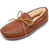 Minnetonka Men's Sheepskin-Lined Moose Slippers