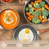 Nuovva Non Stick Pots and Pans Set Induction Marble 5pc with Lids view 2