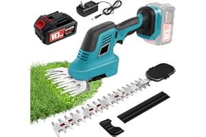 Sinbyuer Cordless Hedge Trimmer, 2 in 1 Electric Hedge Trimmer & Cordless Grass Shear, 21V Battery Hedge Trimmers with Charger, Lightweight Shrub Trimmer Cordless for Garden, Lawn